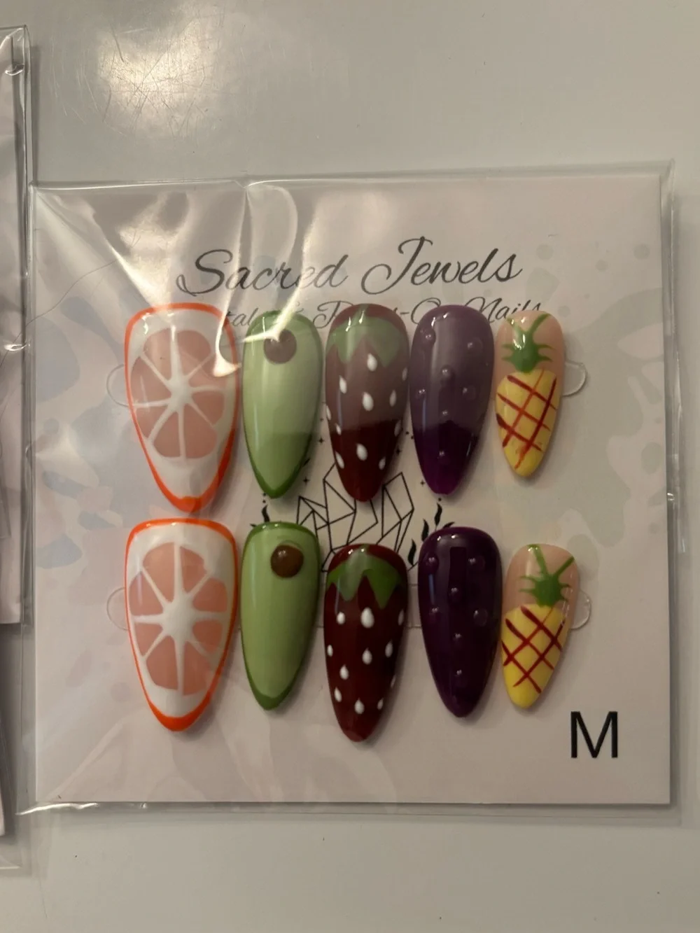 Fruit Mix Press-On Nail Sets — Citrus, Avocado, Berry & Pineapple
